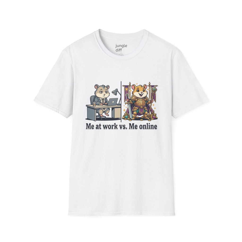 Me at work VS. Me online! Unisex Softstyle T-Shirt
