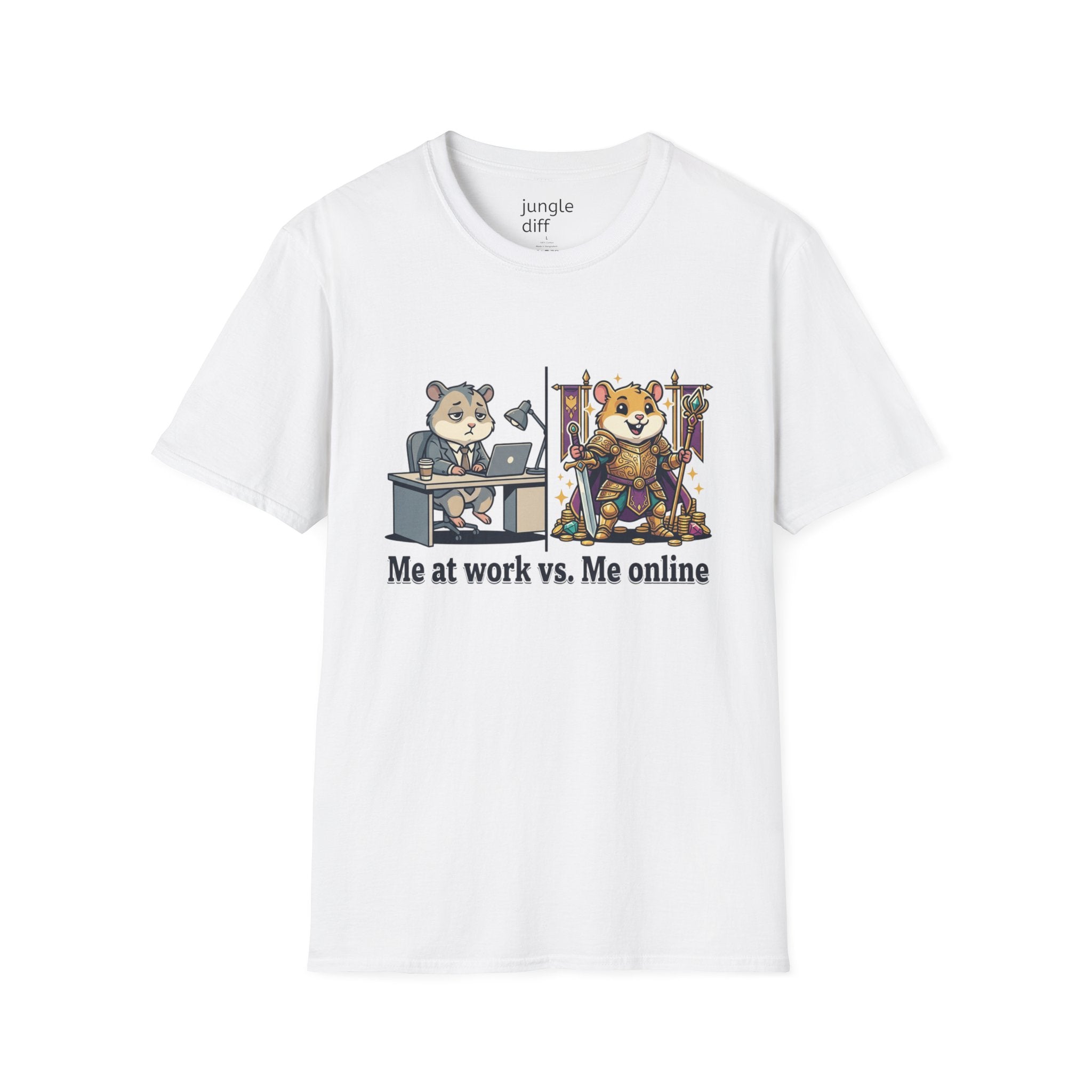 Me at work VS. Me online! Unisex Softstyle T-Shirt